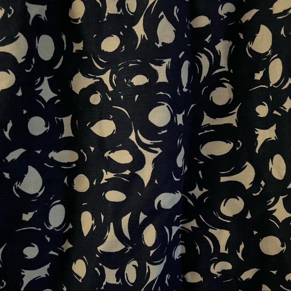 Boden Navy Richmond Circle Print Lined Pencil Skirt Size 6R Cotton Linen Casual. - Picture 2 of 4